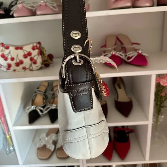 White y2k Coach Soho Flap Bag ππΌ