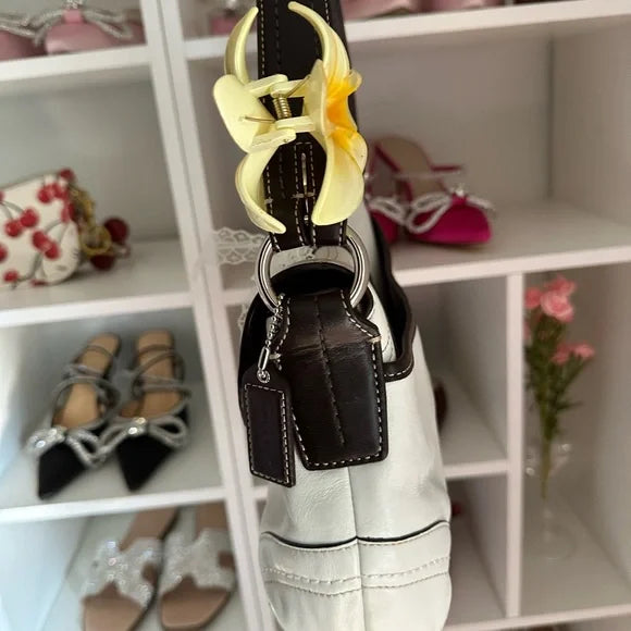 White y2k Coach Soho Flap Bag ππΌ