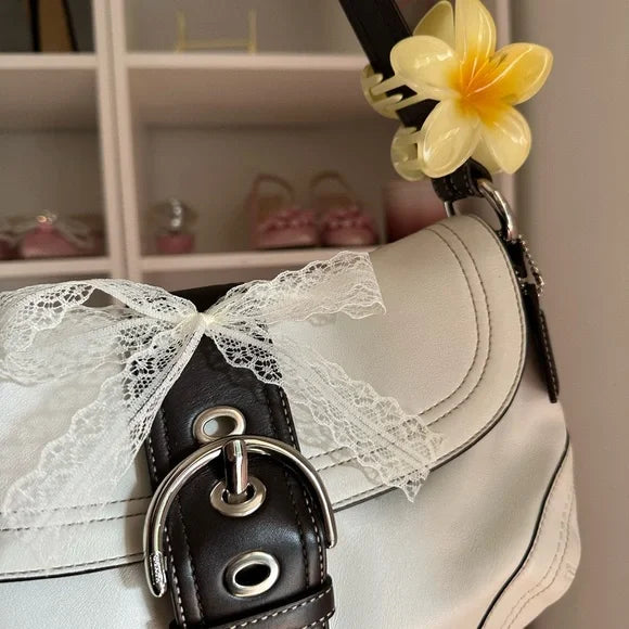 White y2k Coach Soho Flap Bag ππΌ