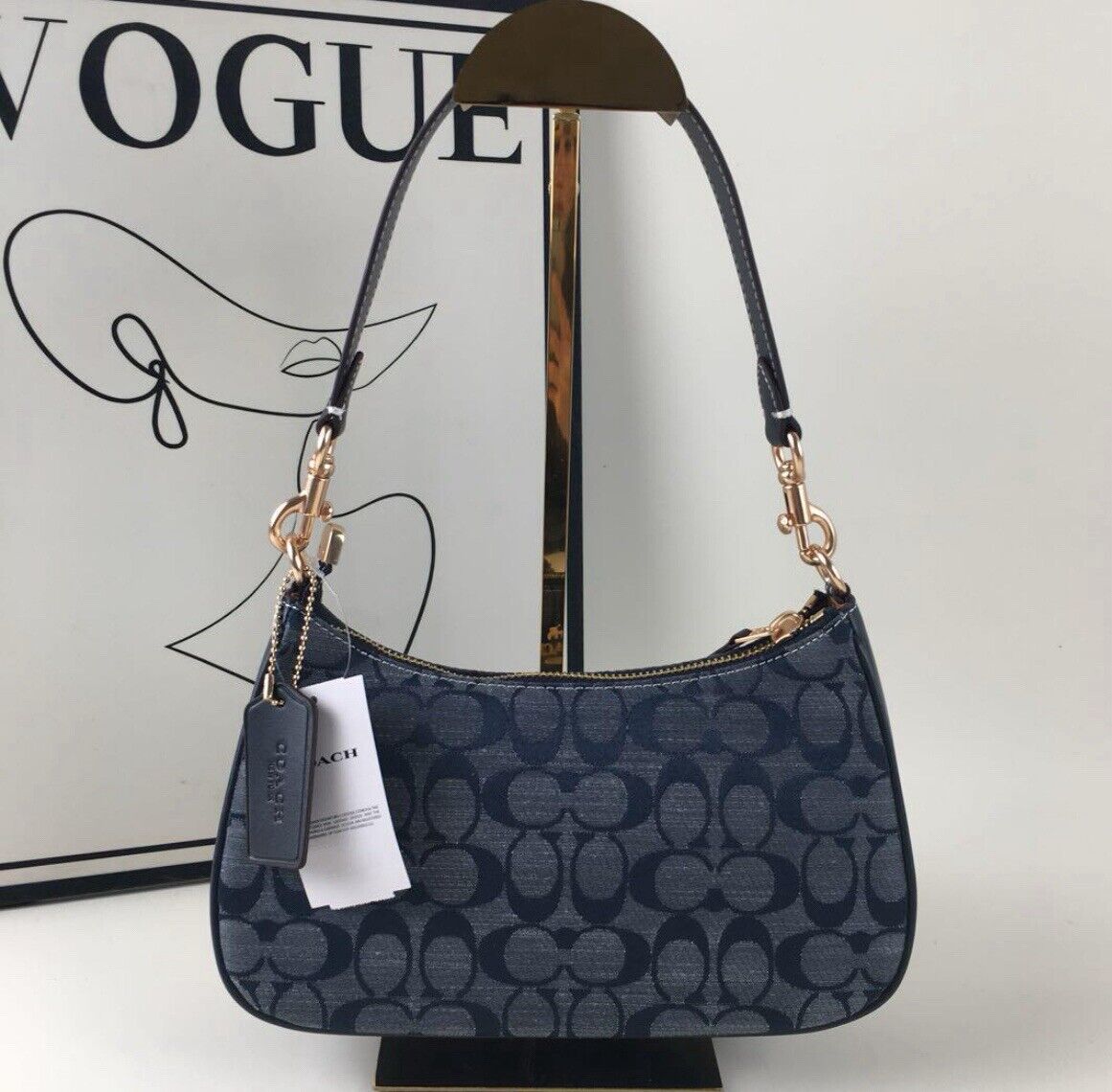 OACH CH139 Teri Shoulder Bag β Signature Chambray Blue 2-Way Shoulder Bag π