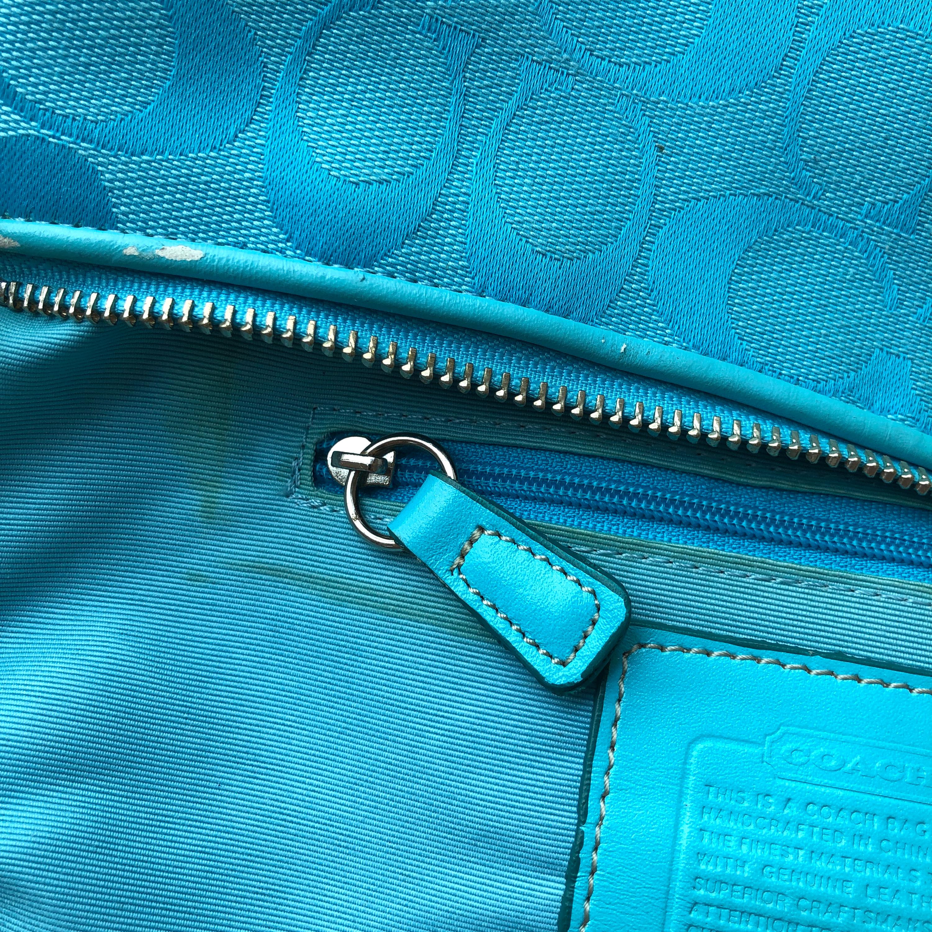 Vintage Coach 6371 Blue Demi East West Shoulder Bag β 2004 Y2K ππ