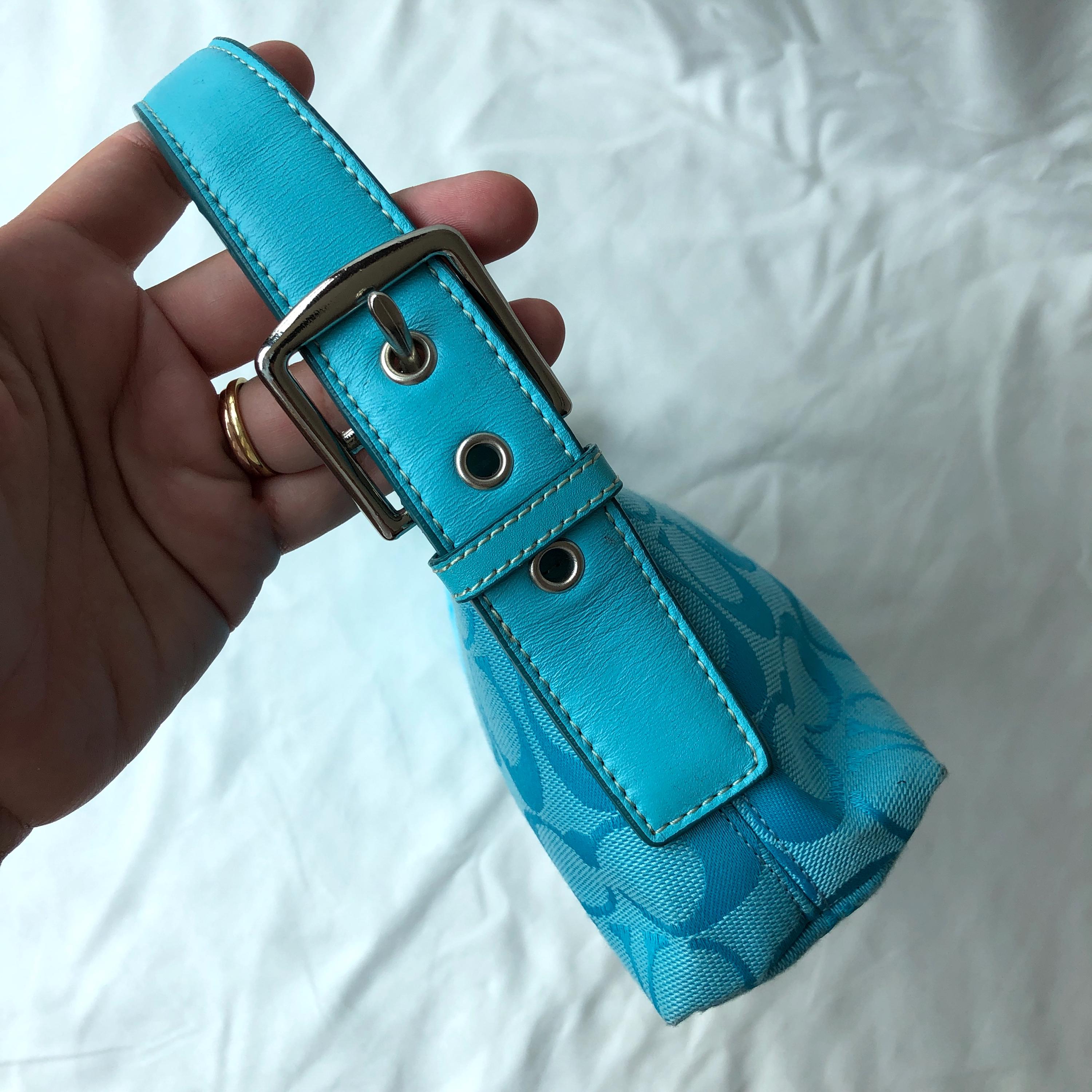 Vintage Coach 6371 Blue Demi East West Shoulder Bag β 2004 Y2K ππ