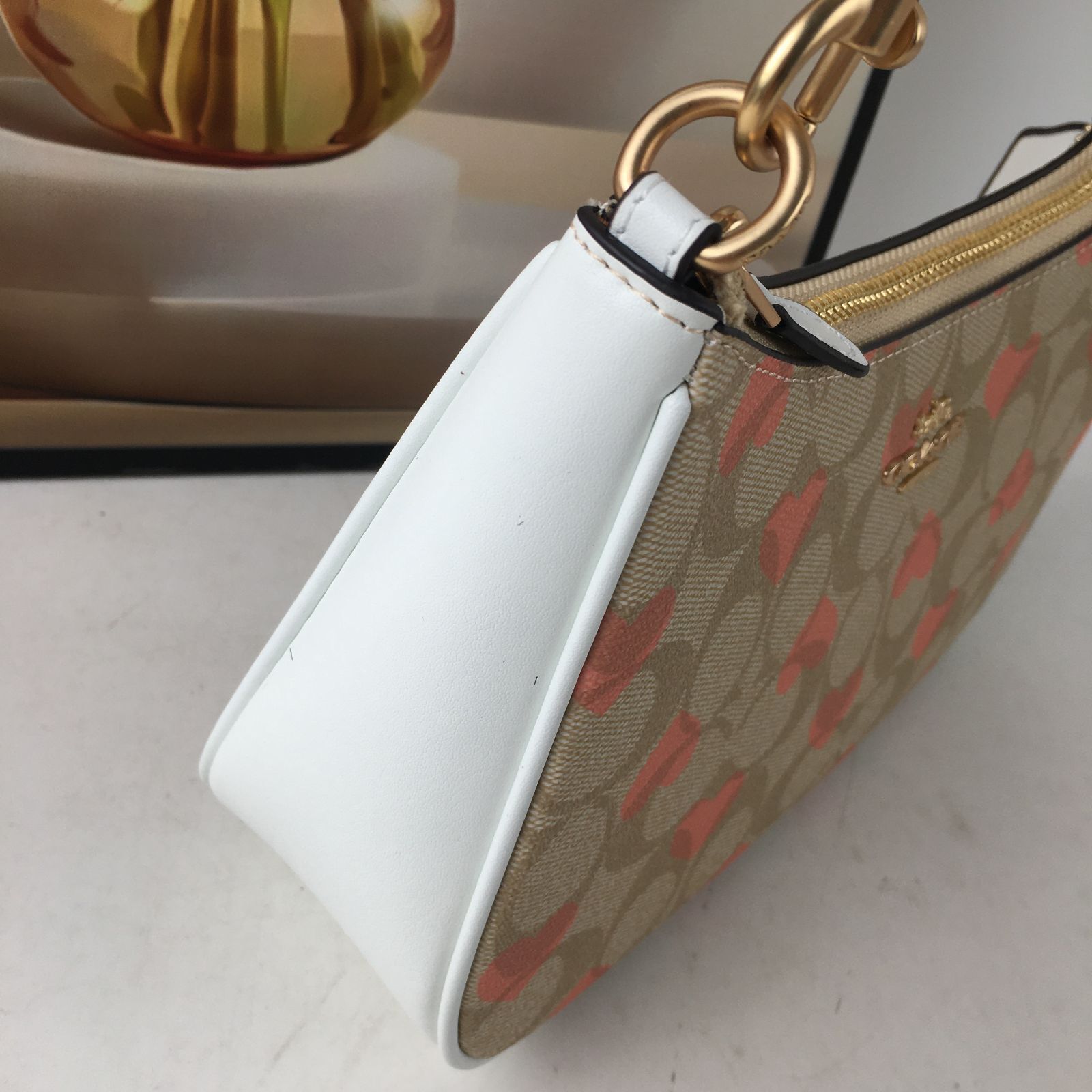 COACH Teri Heart Print Shoulder Crossbody Bag ā Signature Canvas, Black, CP190 ā¤ļøš