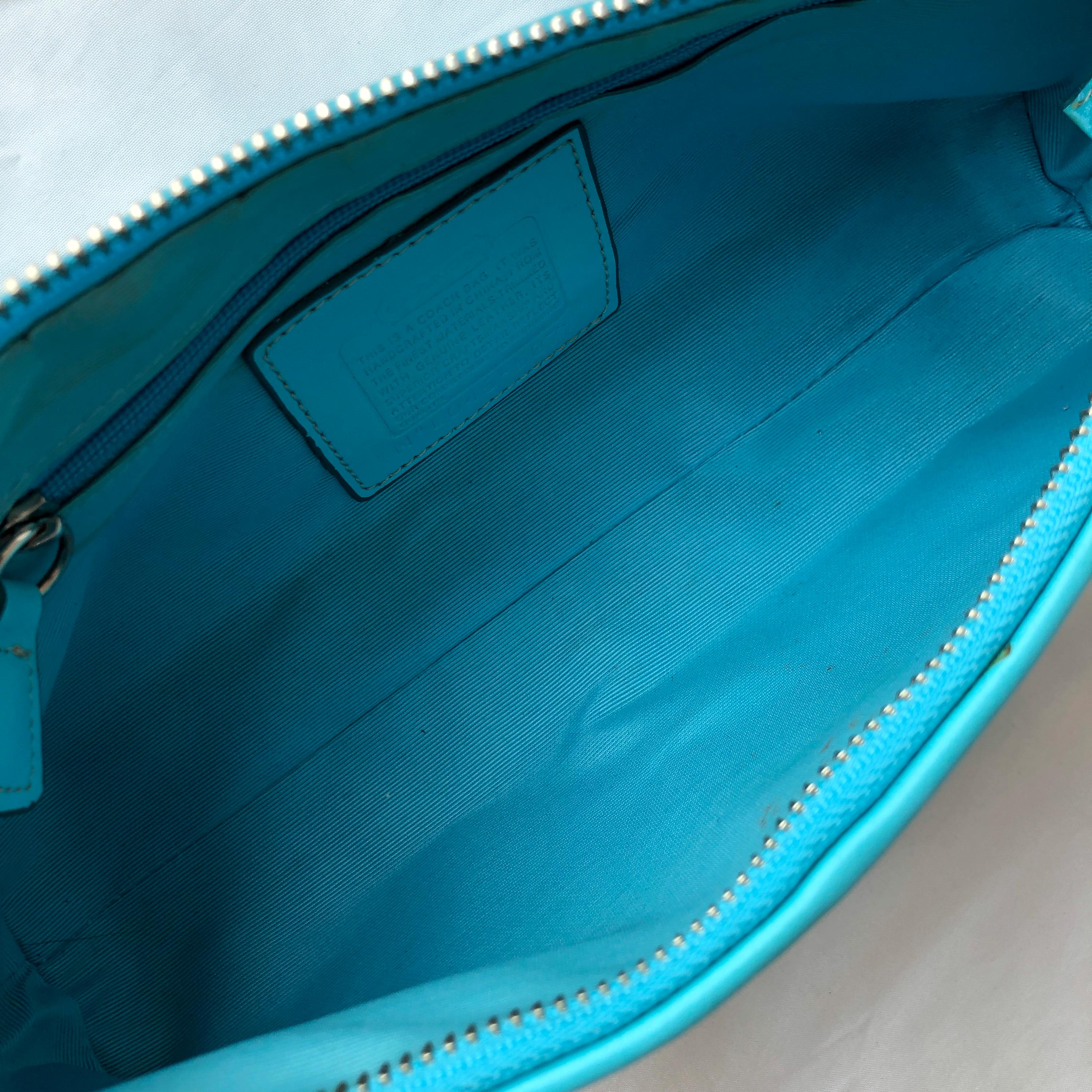 Vintage Coach 6371 Blue Demi East West Shoulder Bag β 2004 Y2K ππ